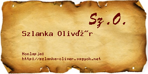 Szlanka Olivér névjegykártya