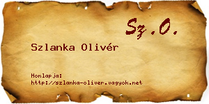 Szlanka Olivér névjegykártya