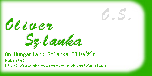 oliver szlanka business card